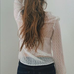 elegant white textured blouse